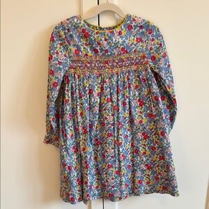 Mini Boden Floral Kids Dress - Blue and Red